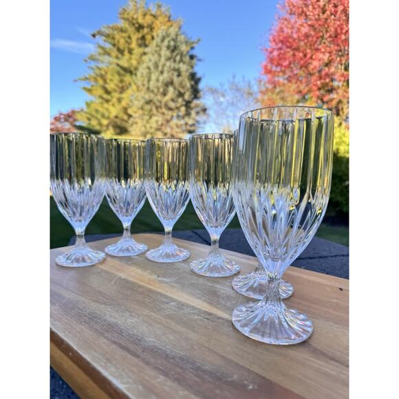 Mikasa Park Lane Clear Crystal Iced Tea Goblets Glasses 7.25" Tall 12 Oz ~ 6 Pc - Picture 1 of 10